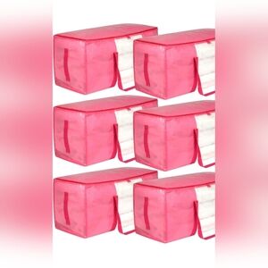 ✨ 6-Pack Pink Moving/Storage Bags. With Handles, Zippers & Visual Windows